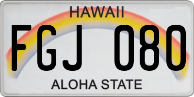 HI license plate FGJ080