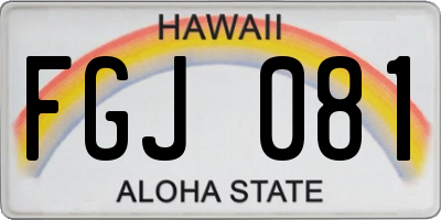 HI license plate FGJ081