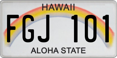 HI license plate FGJ101
