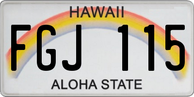 HI license plate FGJ115