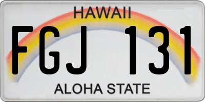 HI license plate FGJ131