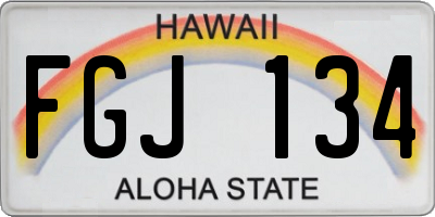 HI license plate FGJ134