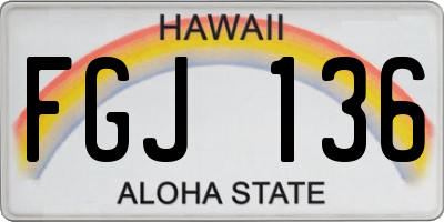 HI license plate FGJ136