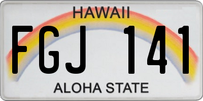 HI license plate FGJ141