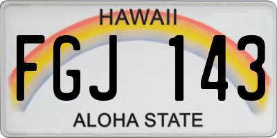 HI license plate FGJ143