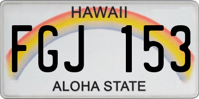 HI license plate FGJ153