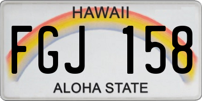 HI license plate FGJ158