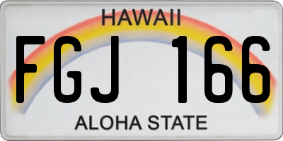 HI license plate FGJ166