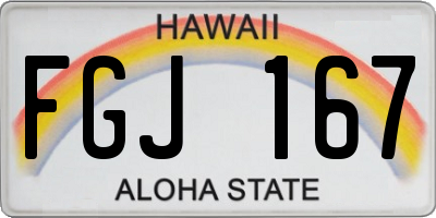 HI license plate FGJ167