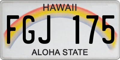HI license plate FGJ175