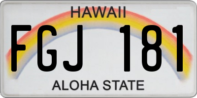 HI license plate FGJ181