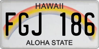 HI license plate FGJ186
