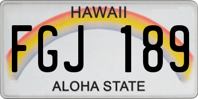 HI license plate FGJ189