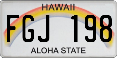 HI license plate FGJ198