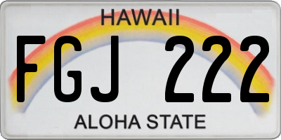 HI license plate FGJ222