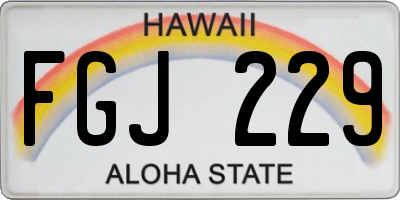 HI license plate FGJ229