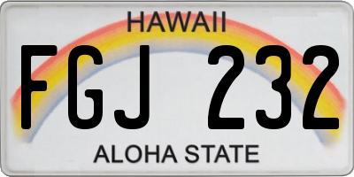 HI license plate FGJ232