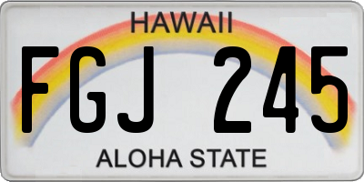 HI license plate FGJ245