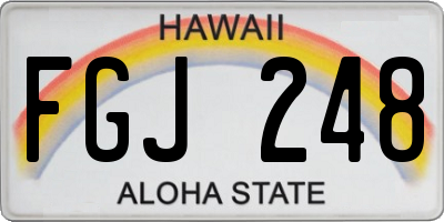 HI license plate FGJ248