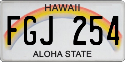 HI license plate FGJ254