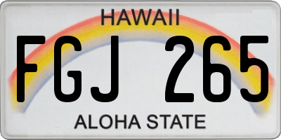 HI license plate FGJ265