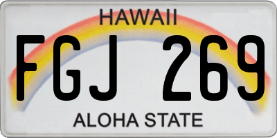 HI license plate FGJ269