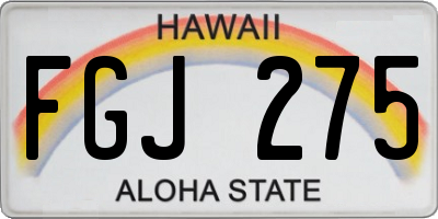 HI license plate FGJ275