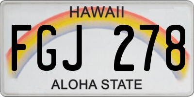 HI license plate FGJ278