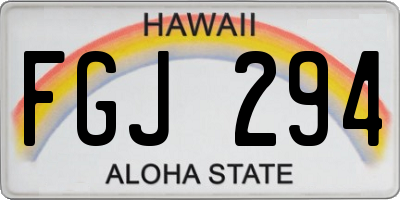 HI license plate FGJ294