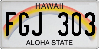 HI license plate FGJ303