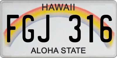 HI license plate FGJ316