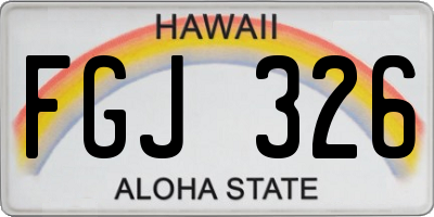 HI license plate FGJ326