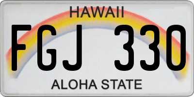 HI license plate FGJ330