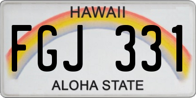 HI license plate FGJ331