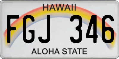 HI license plate FGJ346
