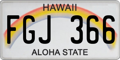 HI license plate FGJ366