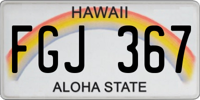HI license plate FGJ367