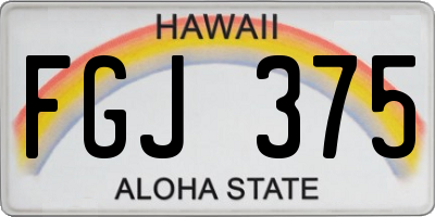HI license plate FGJ375