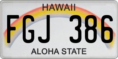 HI license plate FGJ386