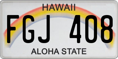 HI license plate FGJ408