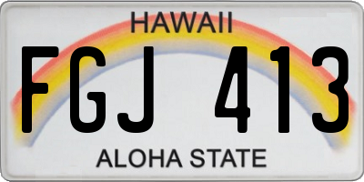 HI license plate FGJ413