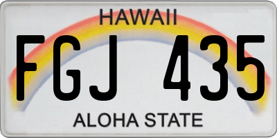 HI license plate FGJ435
