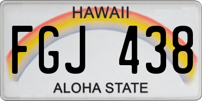 HI license plate FGJ438