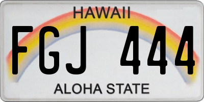 HI license plate FGJ444