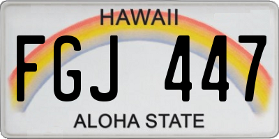 HI license plate FGJ447