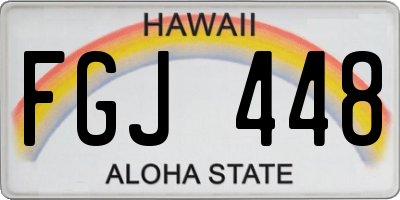 HI license plate FGJ448