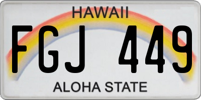 HI license plate FGJ449