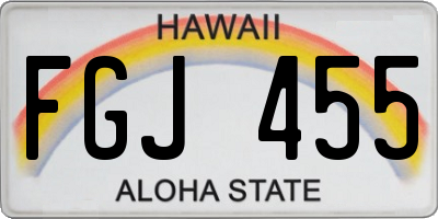 HI license plate FGJ455