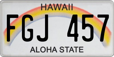 HI license plate FGJ457