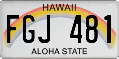 HI license plate FGJ481
